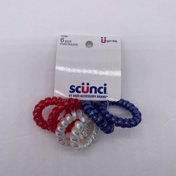 Scunci U Got This, Red, White, and Blue Hair Ponytailers Assorted Colors 12280 - Picture 1 of 5